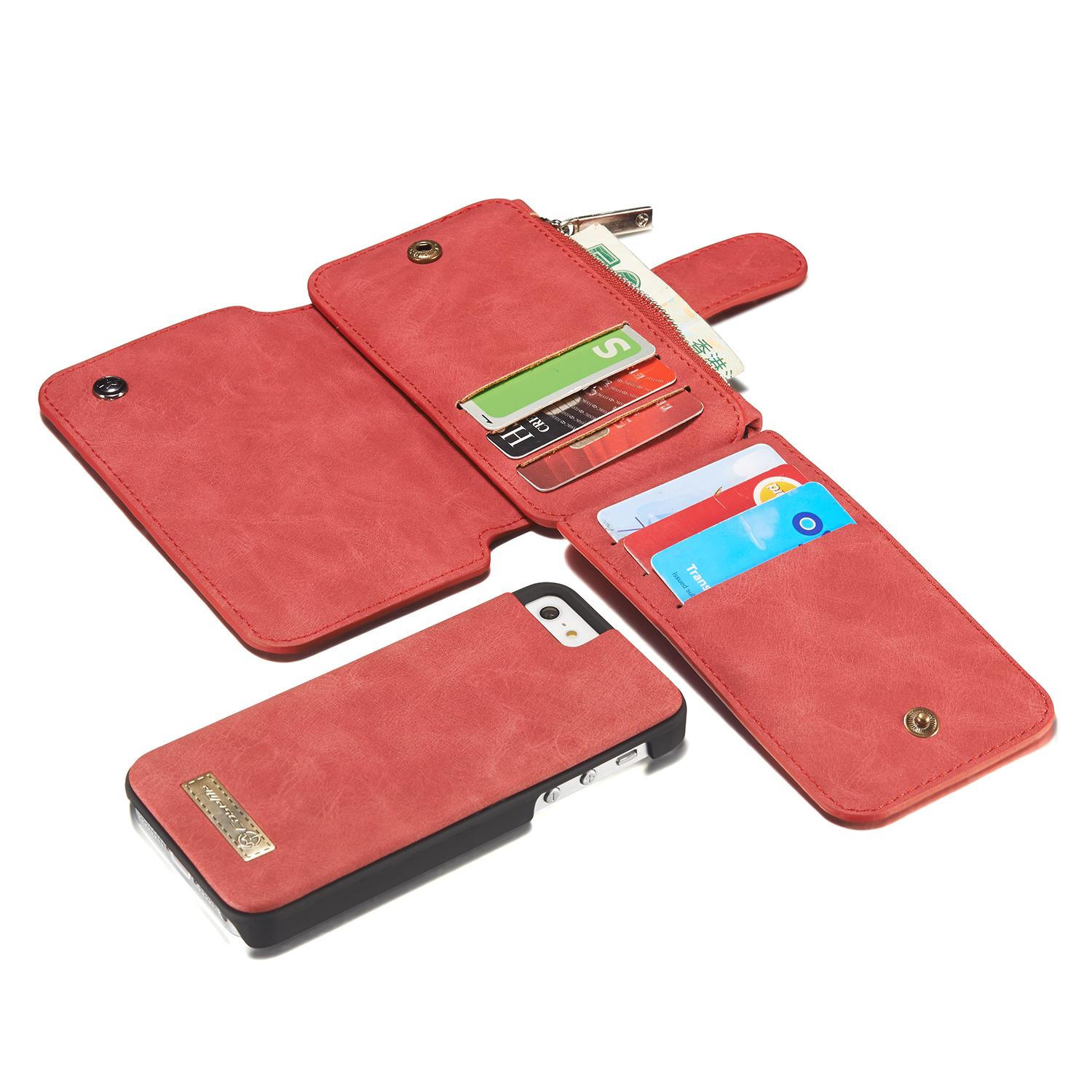 iPhone 5/5S/SE Multi-slot Wallet Case Red