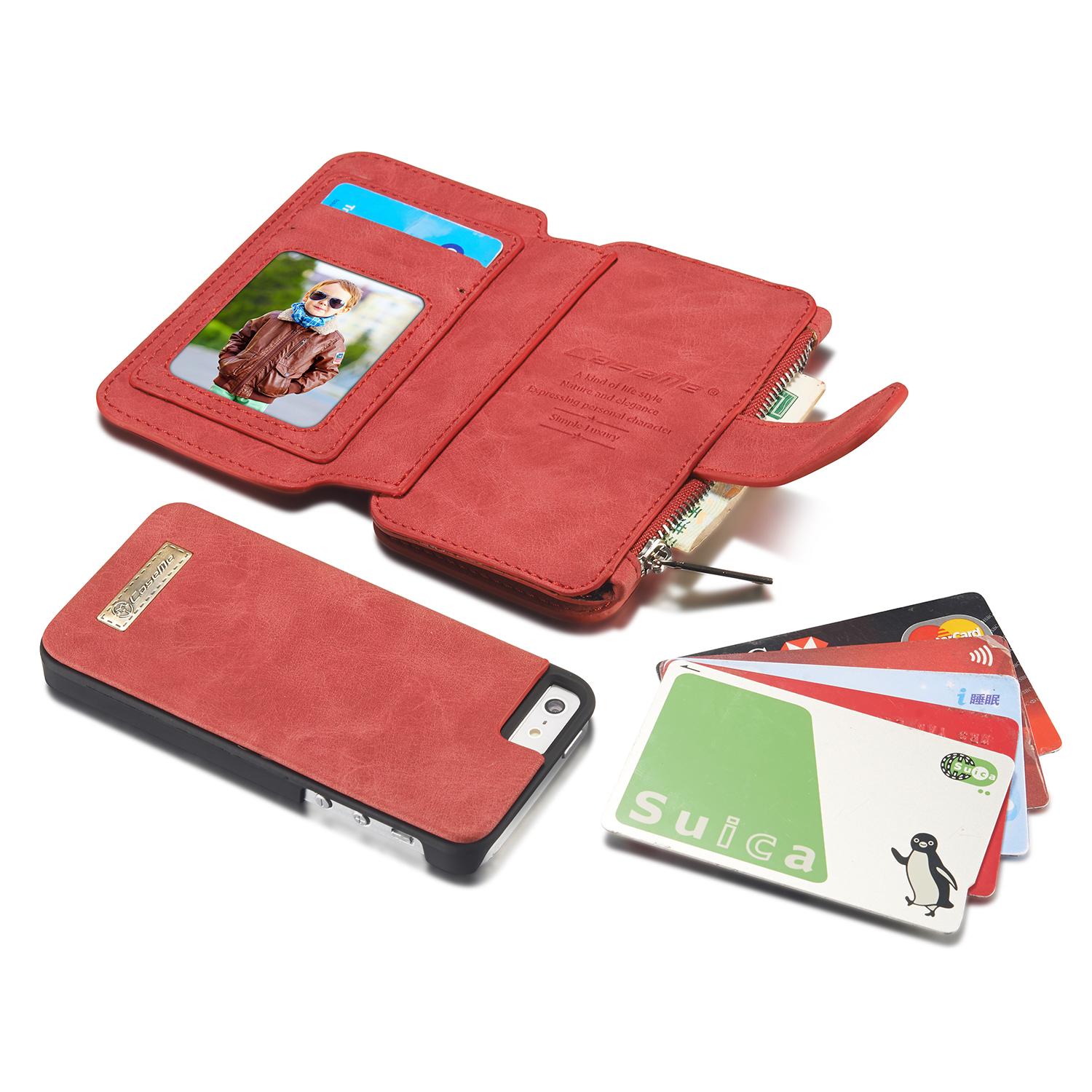 iPhone 5/5S/SE Multi-slot Wallet Case Red