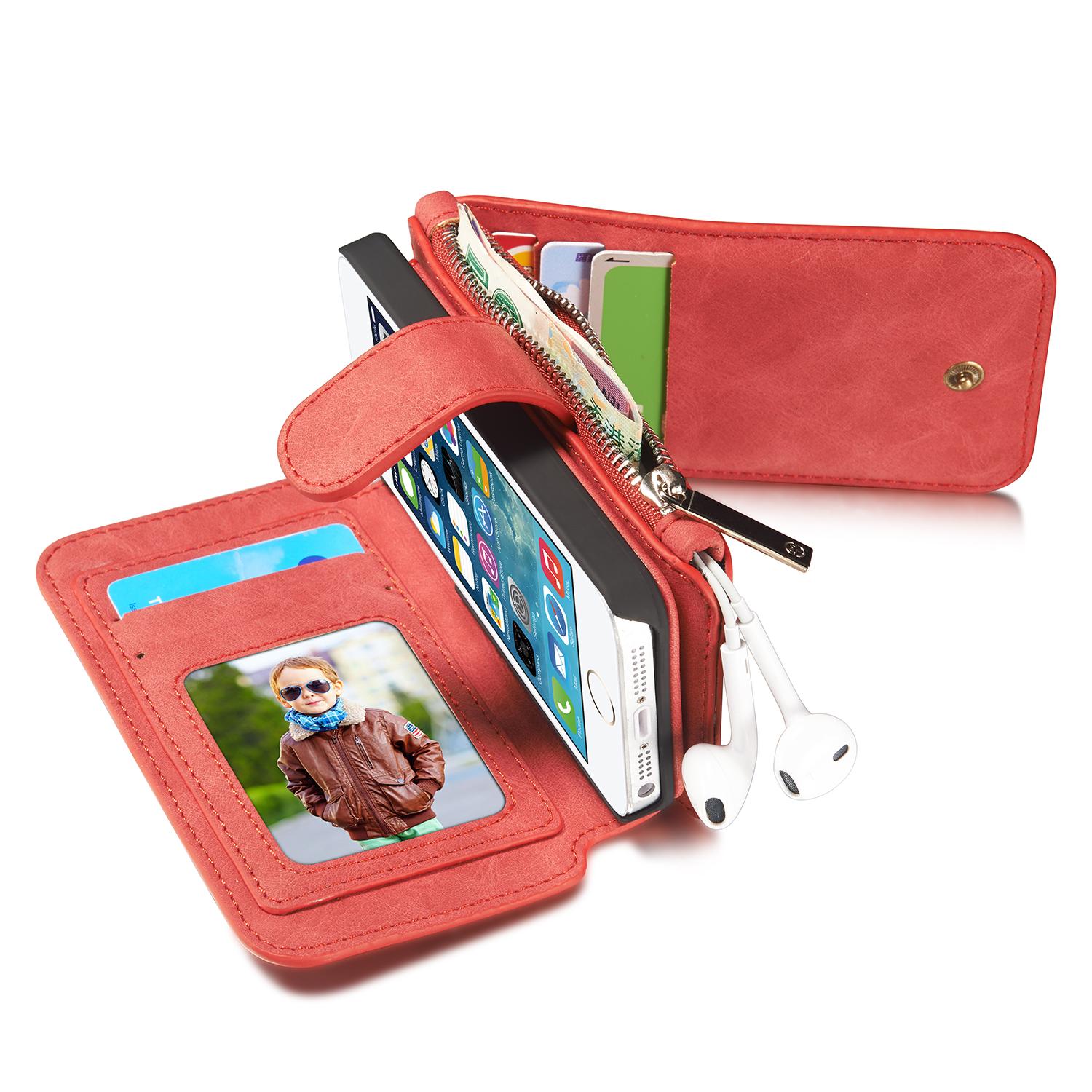 iPhone 5/5S/SE Multi-slot Wallet Case Red