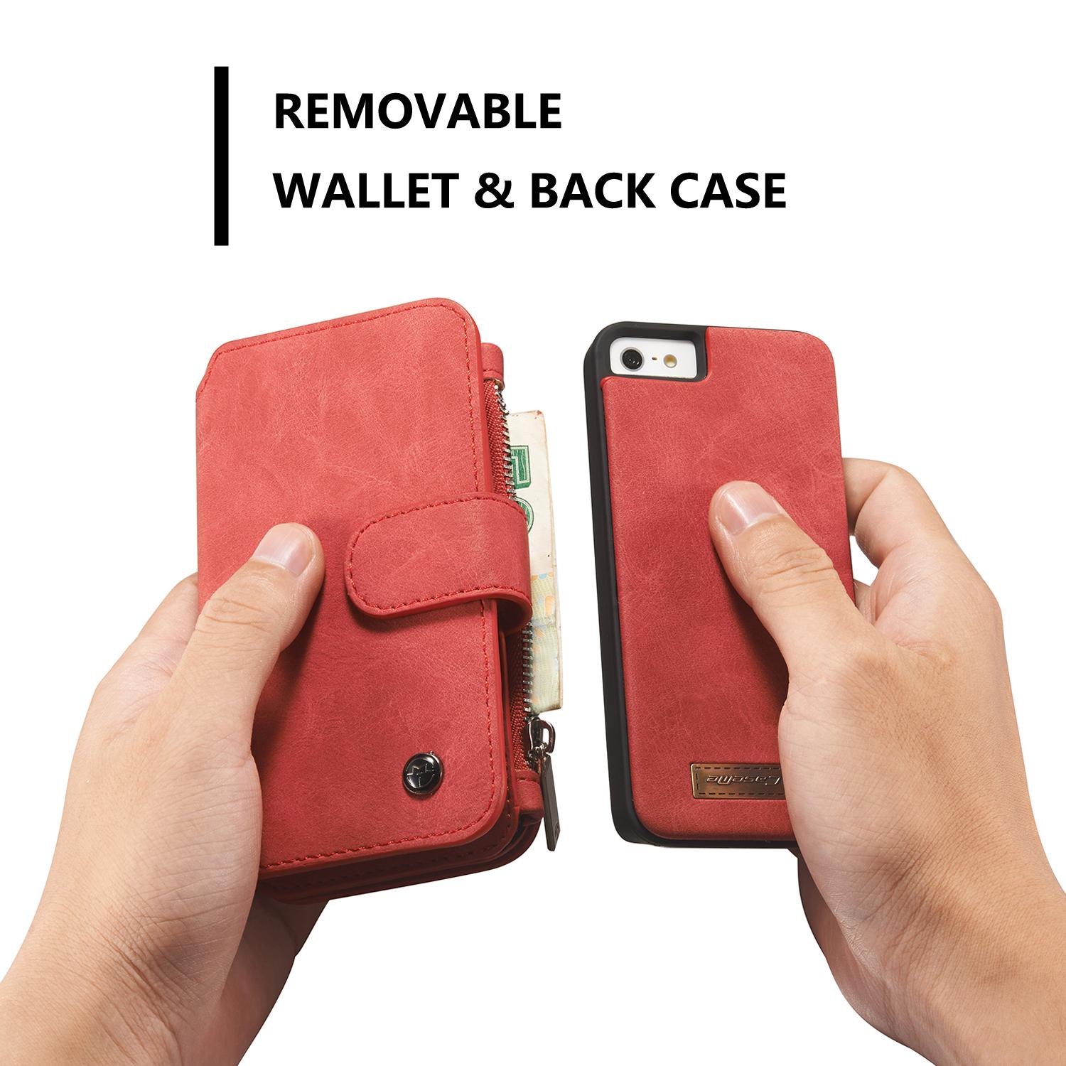 iPhone 5/5S/SE Multi-slot Wallet Case Red