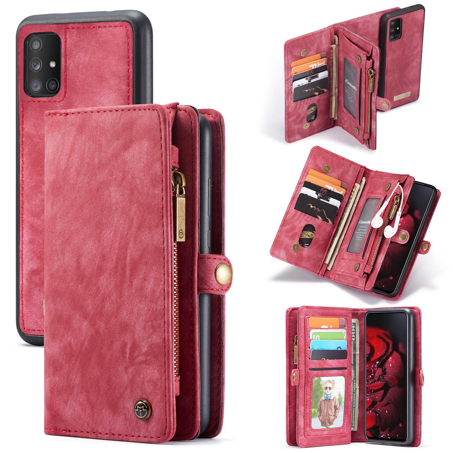 Samsung Galaxy A71 Multi-slot Wallet Case Red