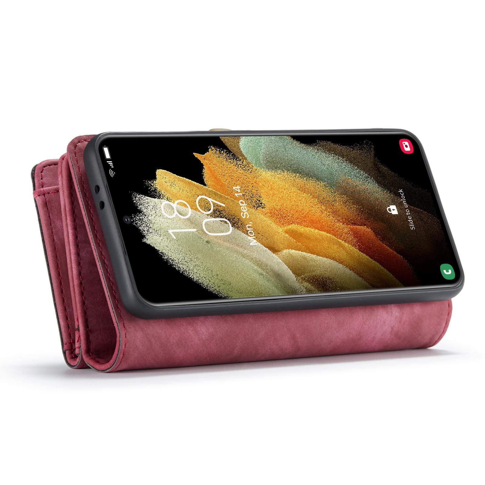 Samsung Galaxy S21 Plus Multi-slot Wallet Case Red