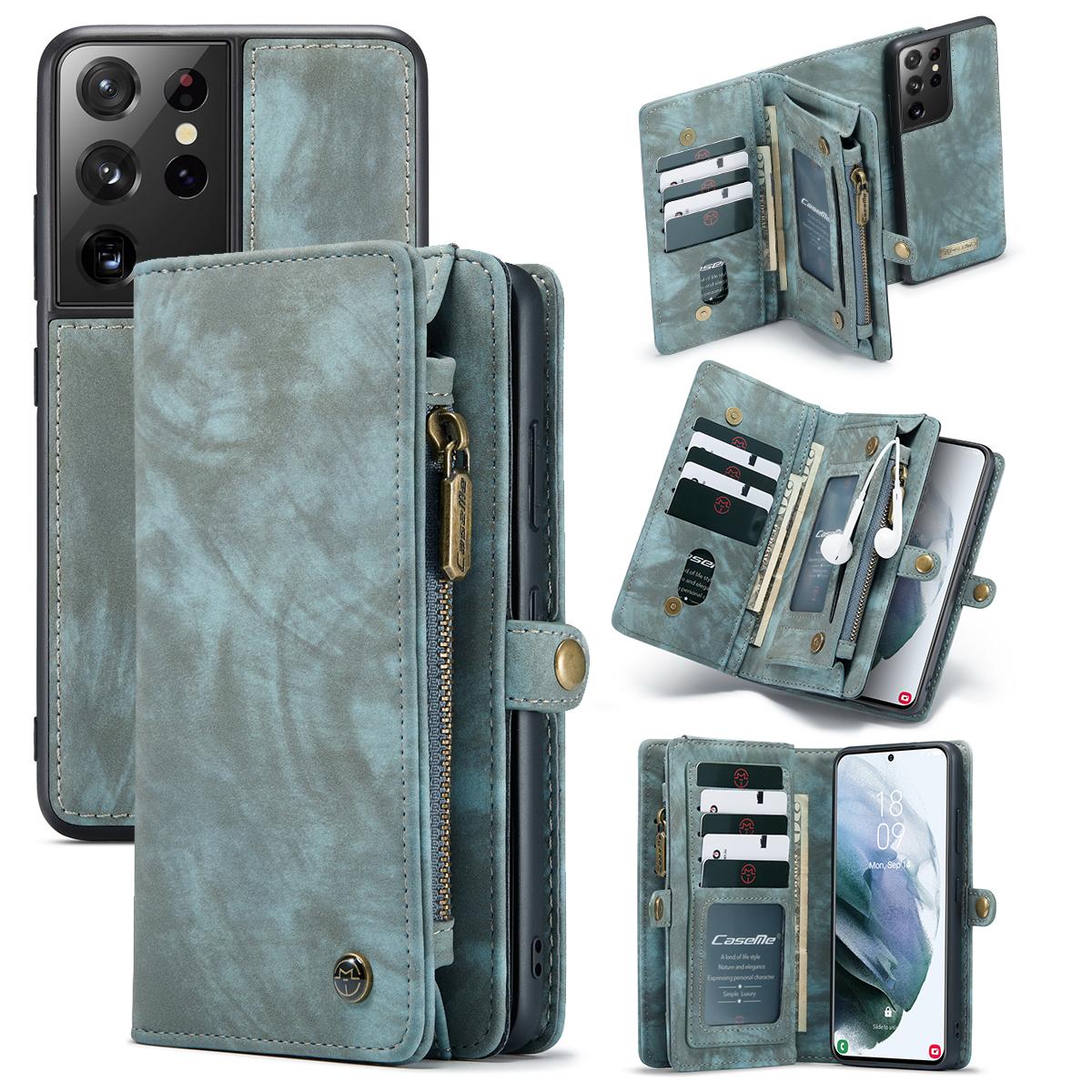 Samsung Galaxy S21 Ultra Multi-slot Wallet Case Blue