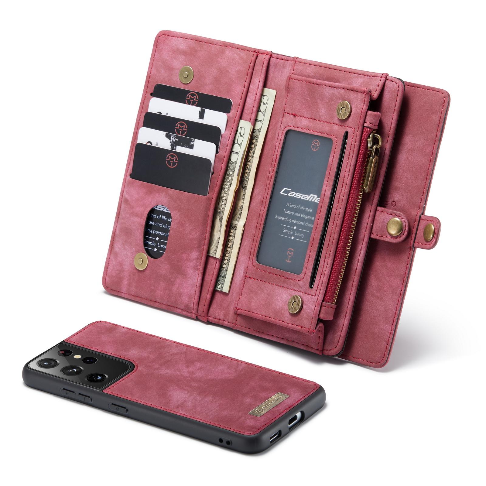 Samsung Galaxy S21 Ultra Multi-slot Wallet Case Red