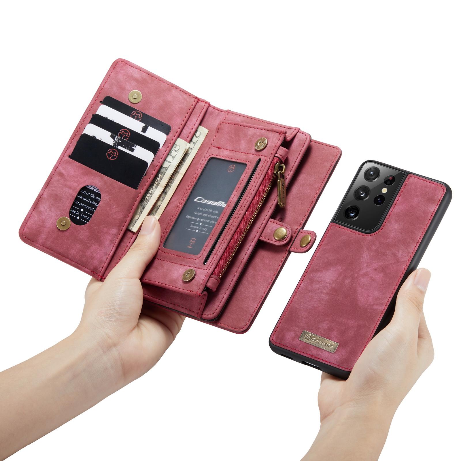 Samsung Galaxy S21 Ultra Multi-slot Wallet Case Red