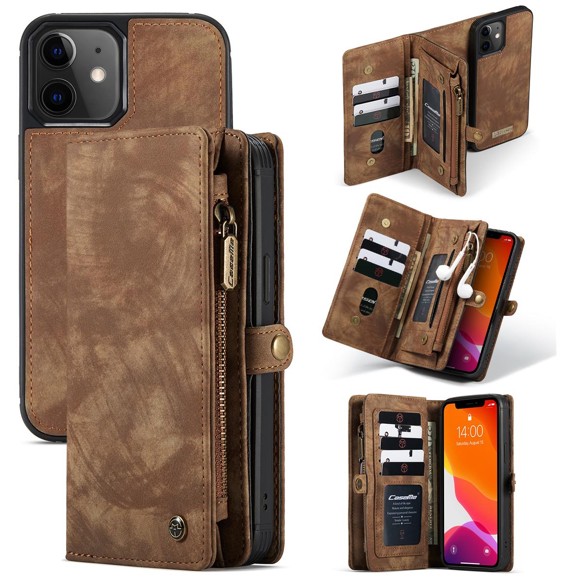 iPhone 12 Mini Multi-slot Wallet Case Brown