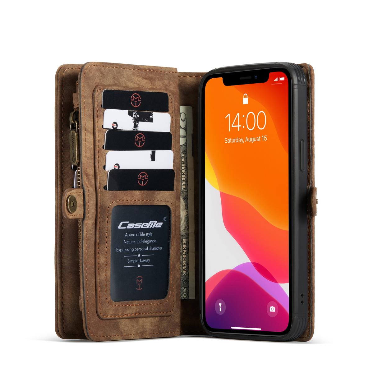 iPhone 12 Mini Multi-slot Wallet Case Brown