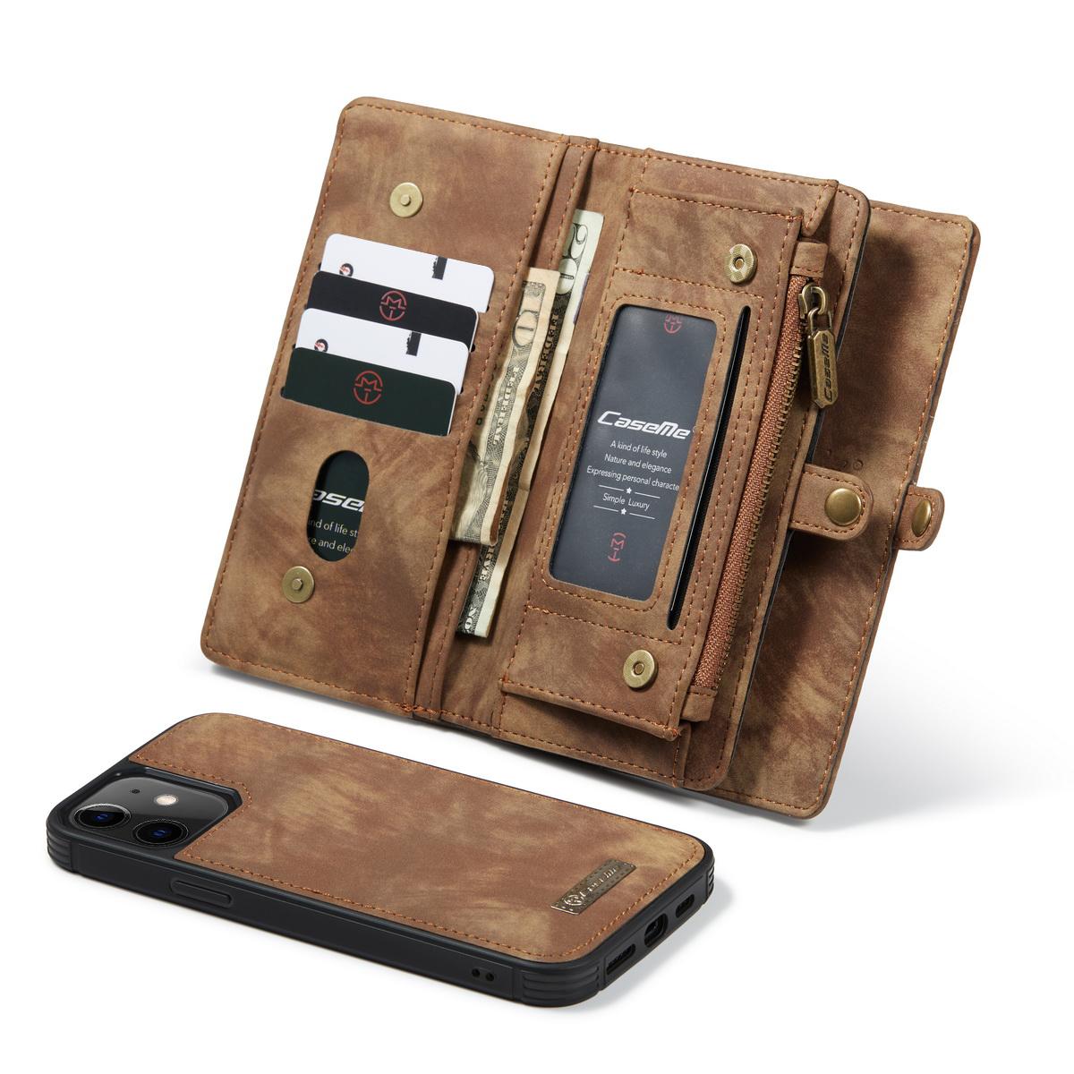 iPhone 12 Mini Multi-slot Wallet Case Brown