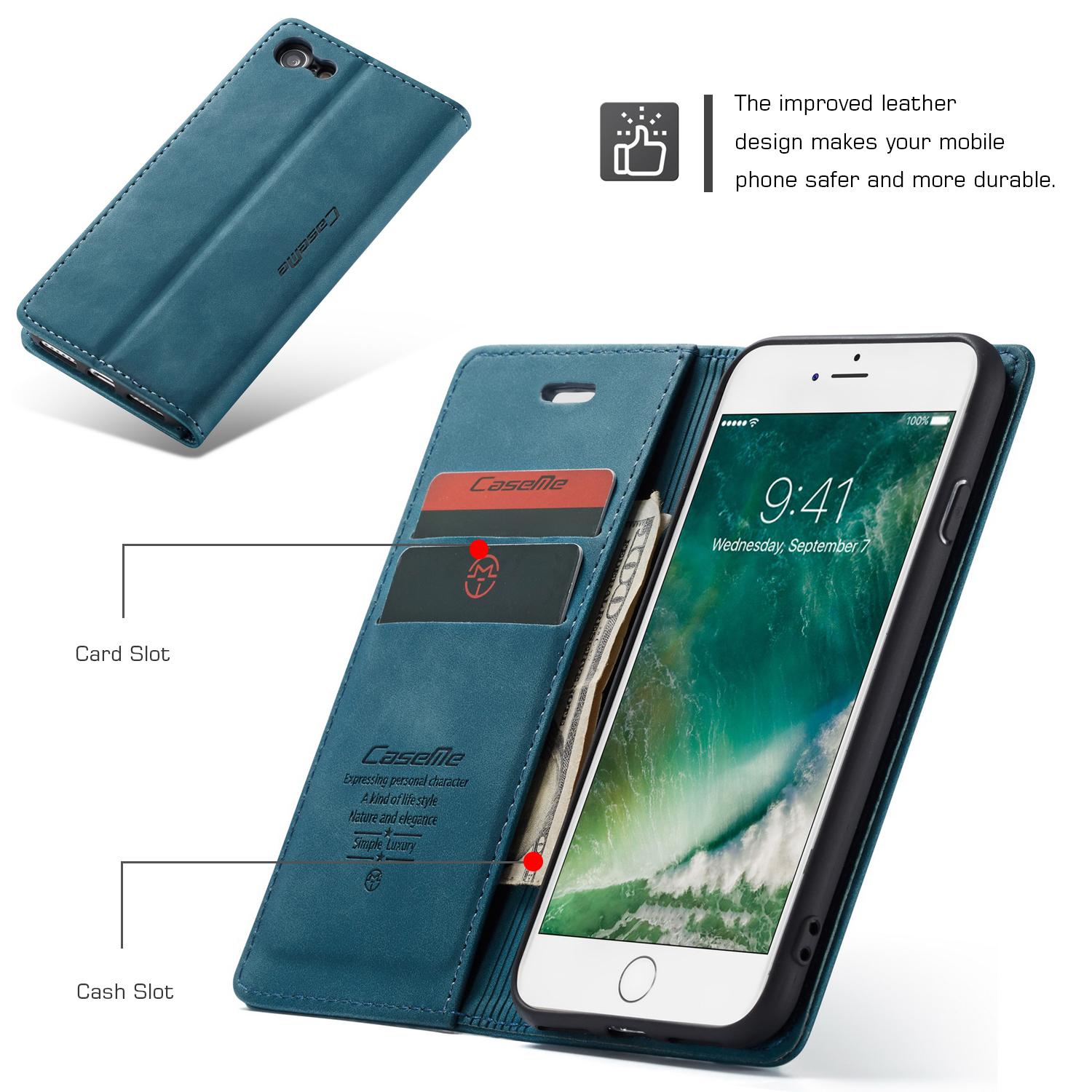 iPhone 8 Slim Wallet Case Blue