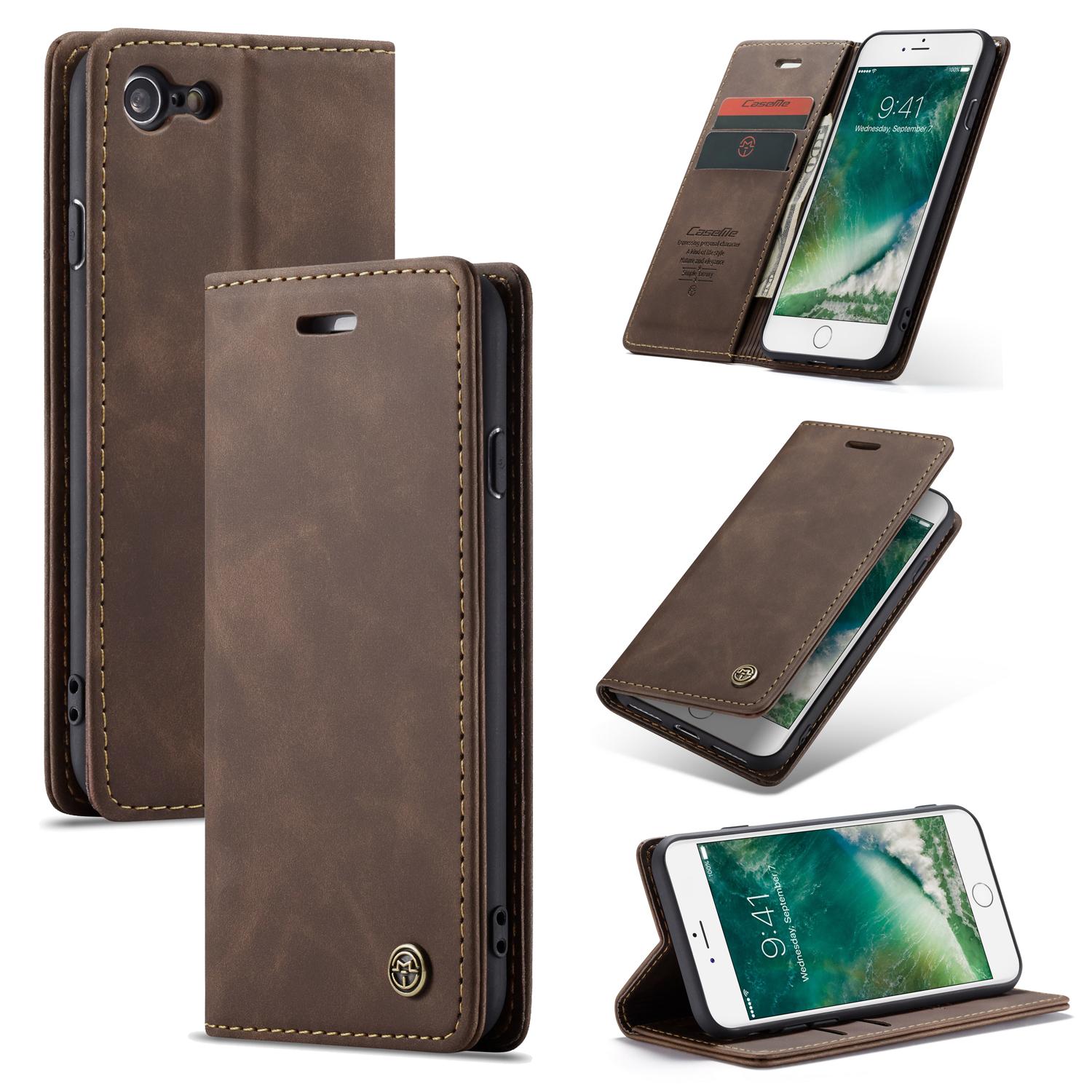 iPhone SE (2022) Slim Wallet Case Brown