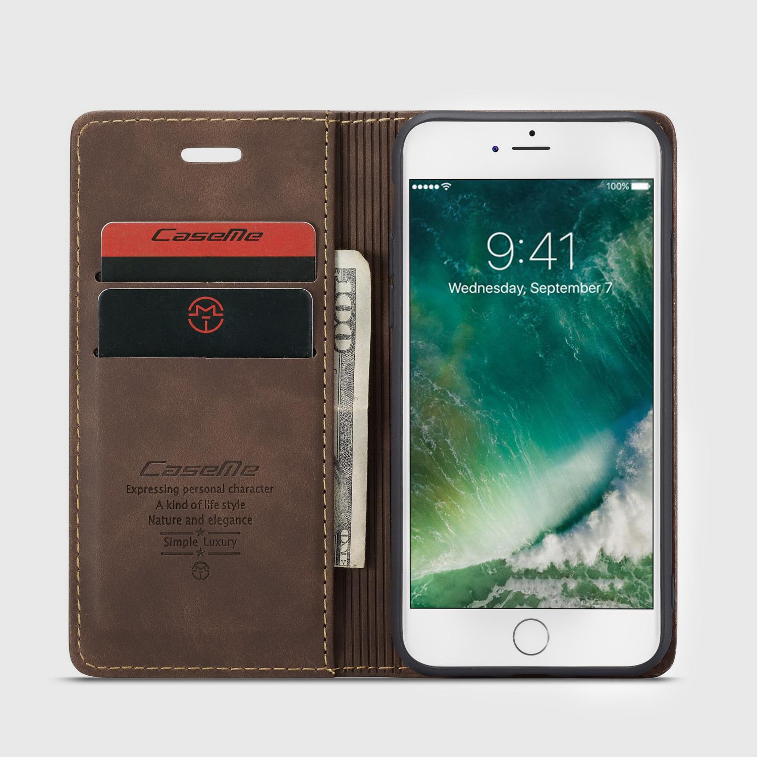 iPhone 7 Slim Wallet Case Brown