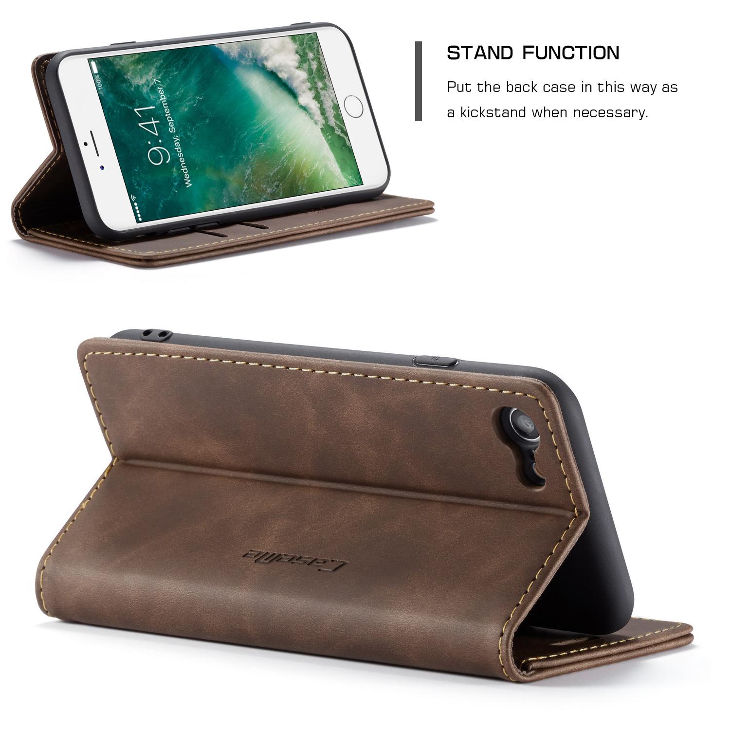 iPhone 8 Slim Wallet Case Brown