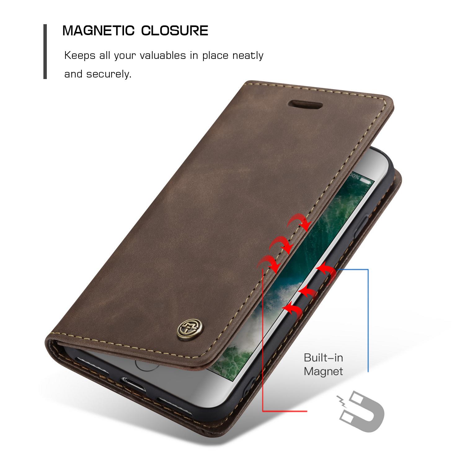 iPhone SE (2022) Slim Wallet Case Brown