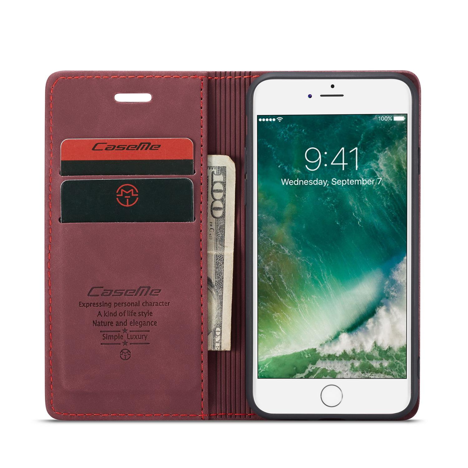 iPhone 8 Slim Wallet Case Red