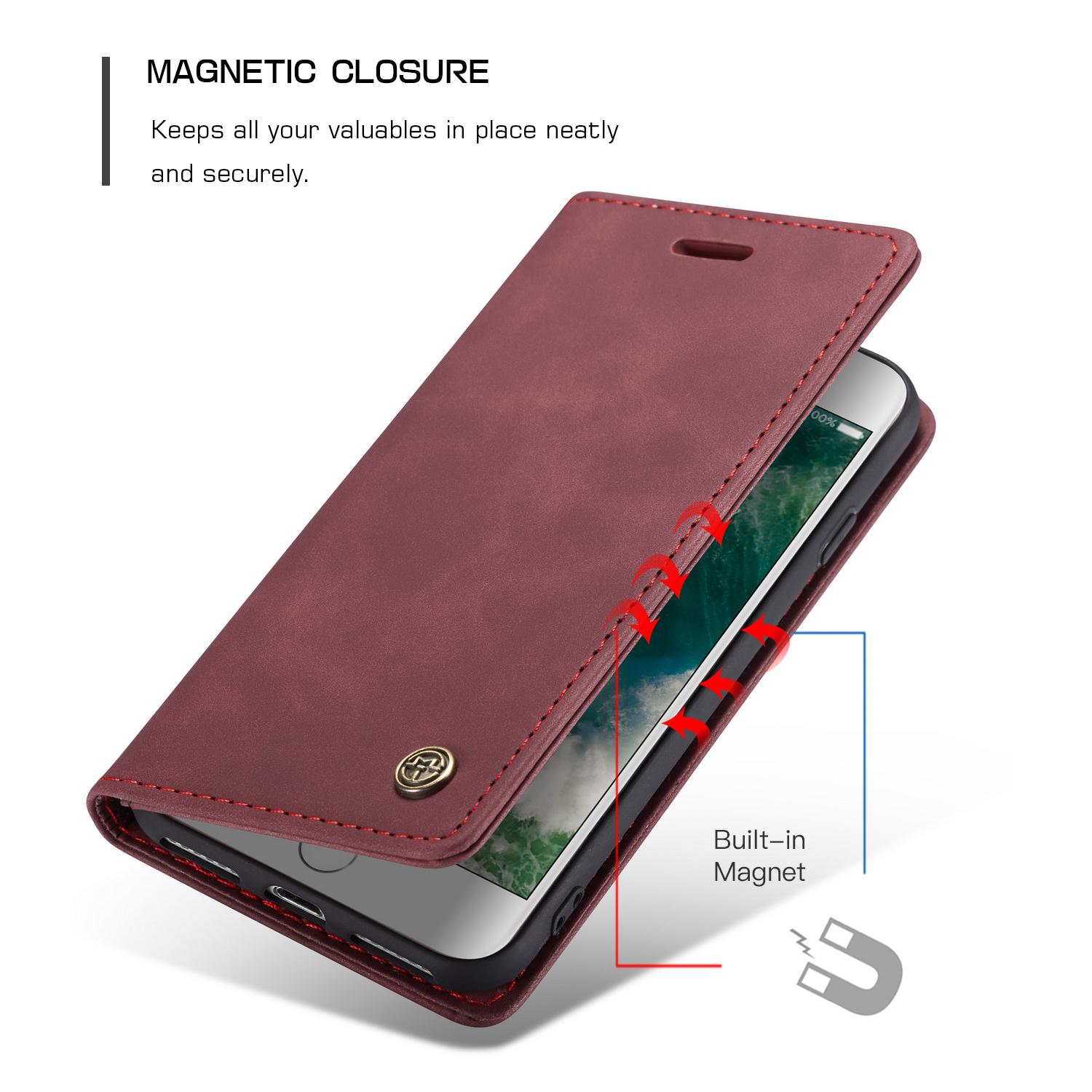 iPhone 8 Slim Wallet Case Red