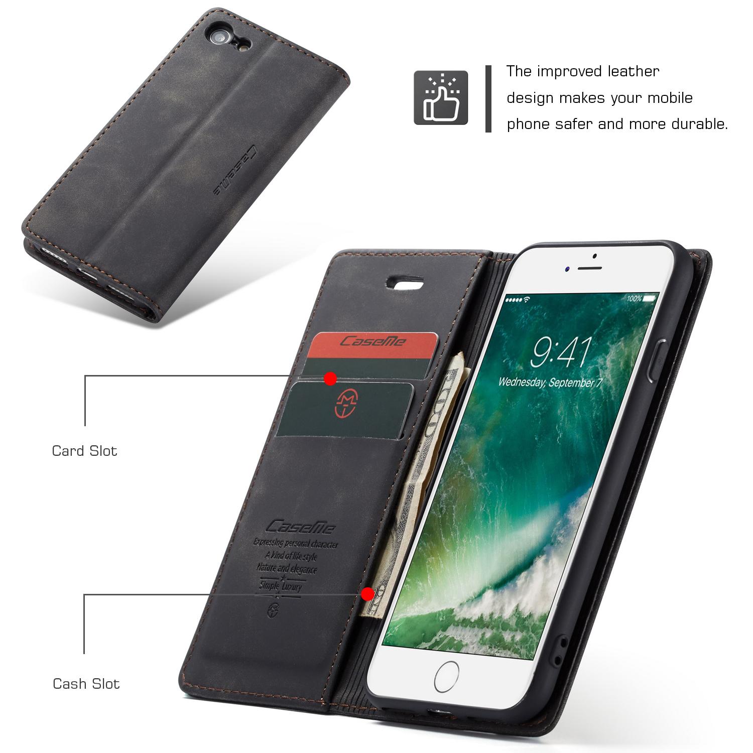 iPhone SE (2022) Slim Wallet Case Black
