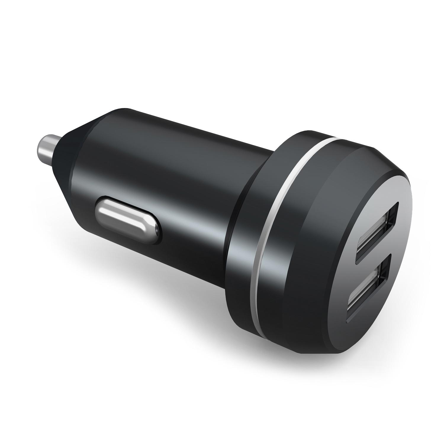 Dual Car Charger 12/24V 4.8A Black