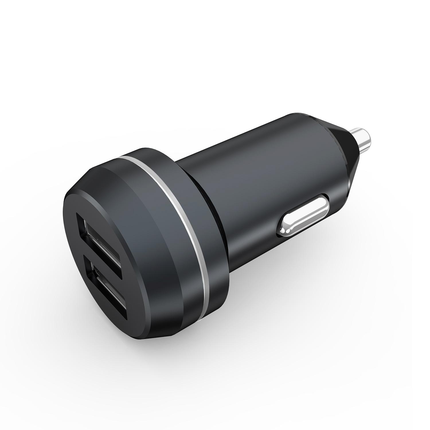 Dual Car Charger 12/24V 4.8A Black