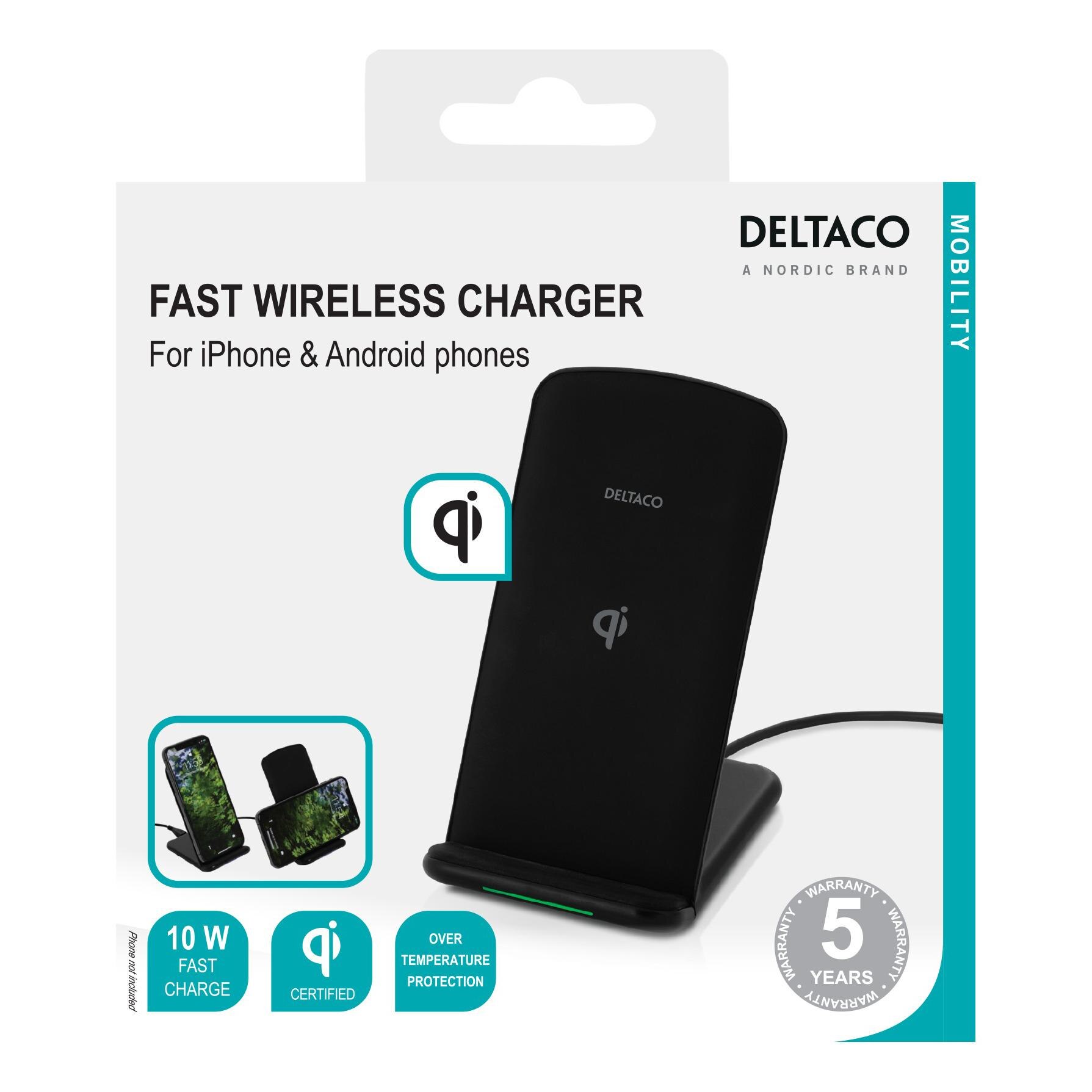 Qi 10W Wireless Charging Stand Black