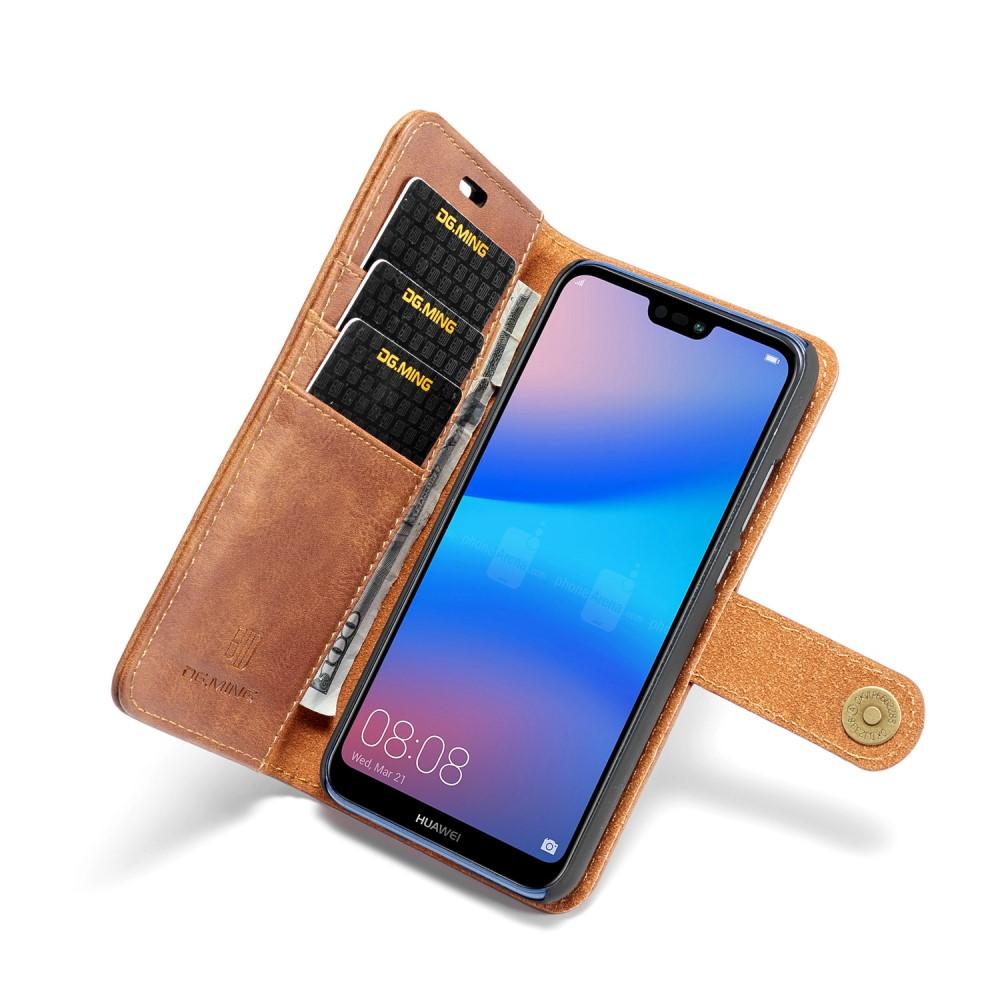 Huawei P20 Lite Magnet Wallet Cognac