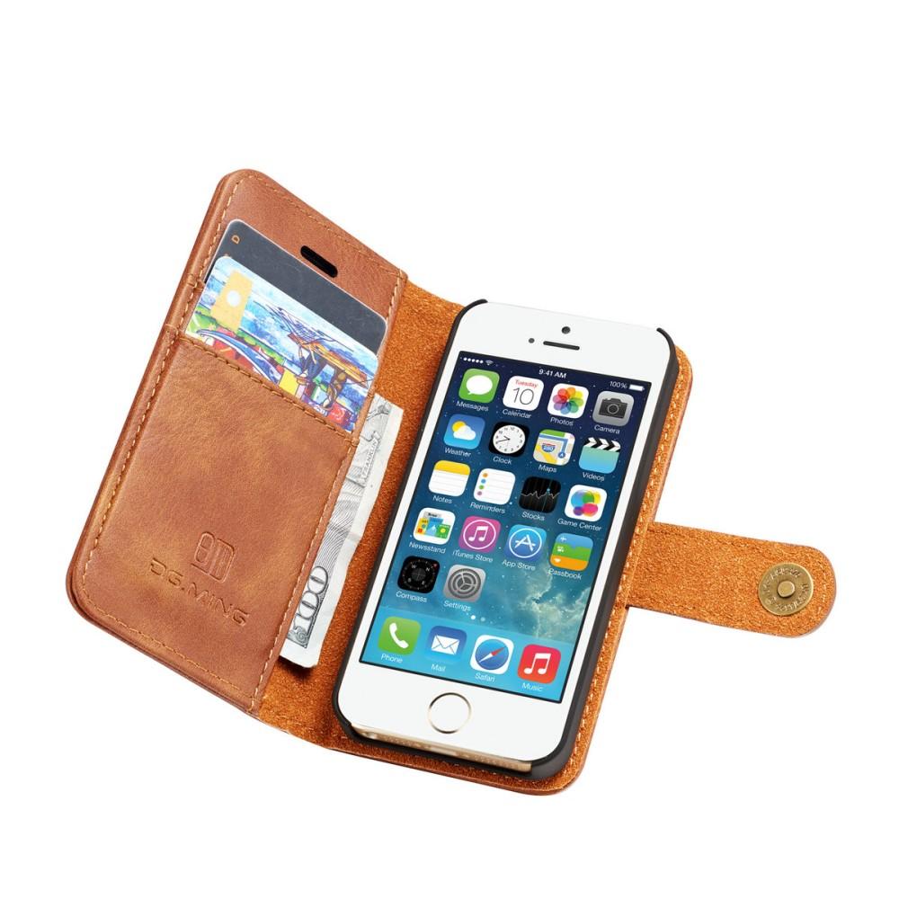 iPhone 5/5S/SE Magnet Wallet Cognac