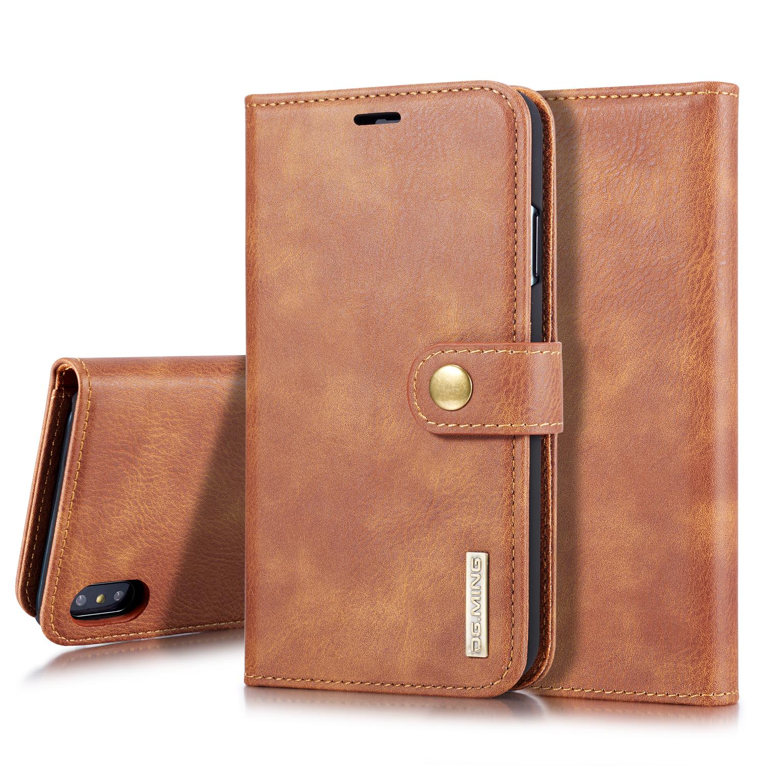 iPhone X/XS Magnet Wallet Cognac