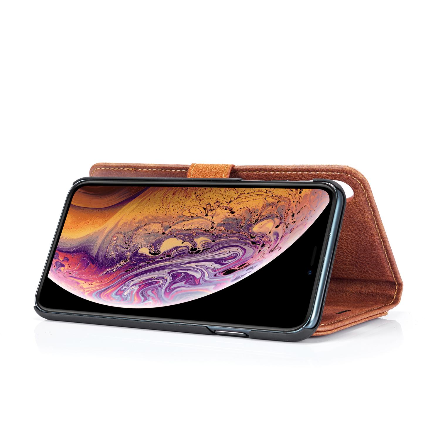 iPhone X/XS Magnet Wallet Cognac