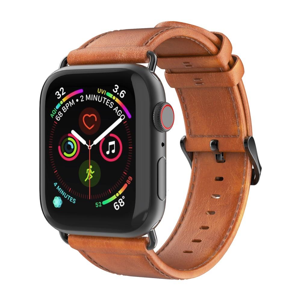 Apple Watch 45mm Series 7 Leather Strap Tan