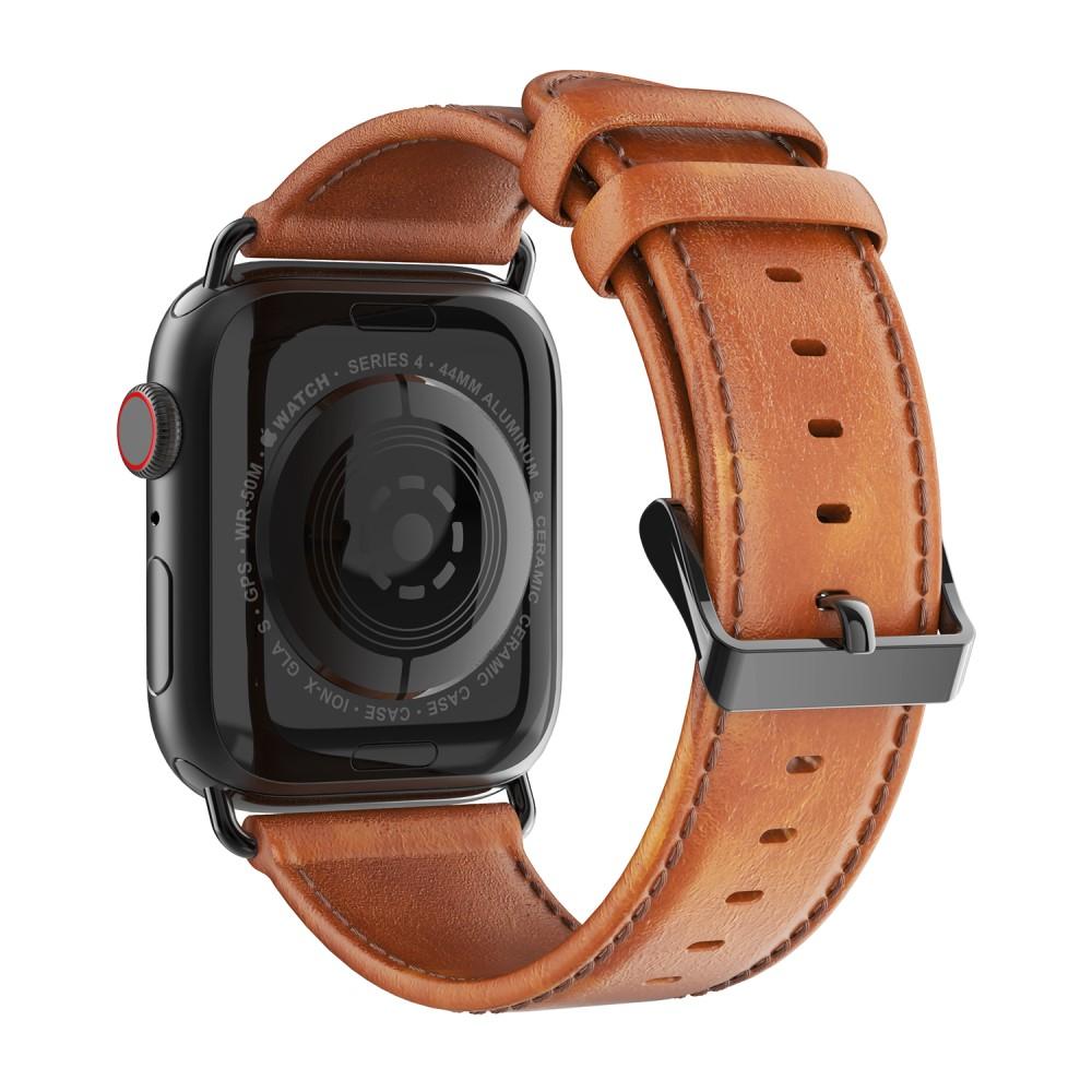 Apple Watch 45mm Series 7 Leather Strap Tan