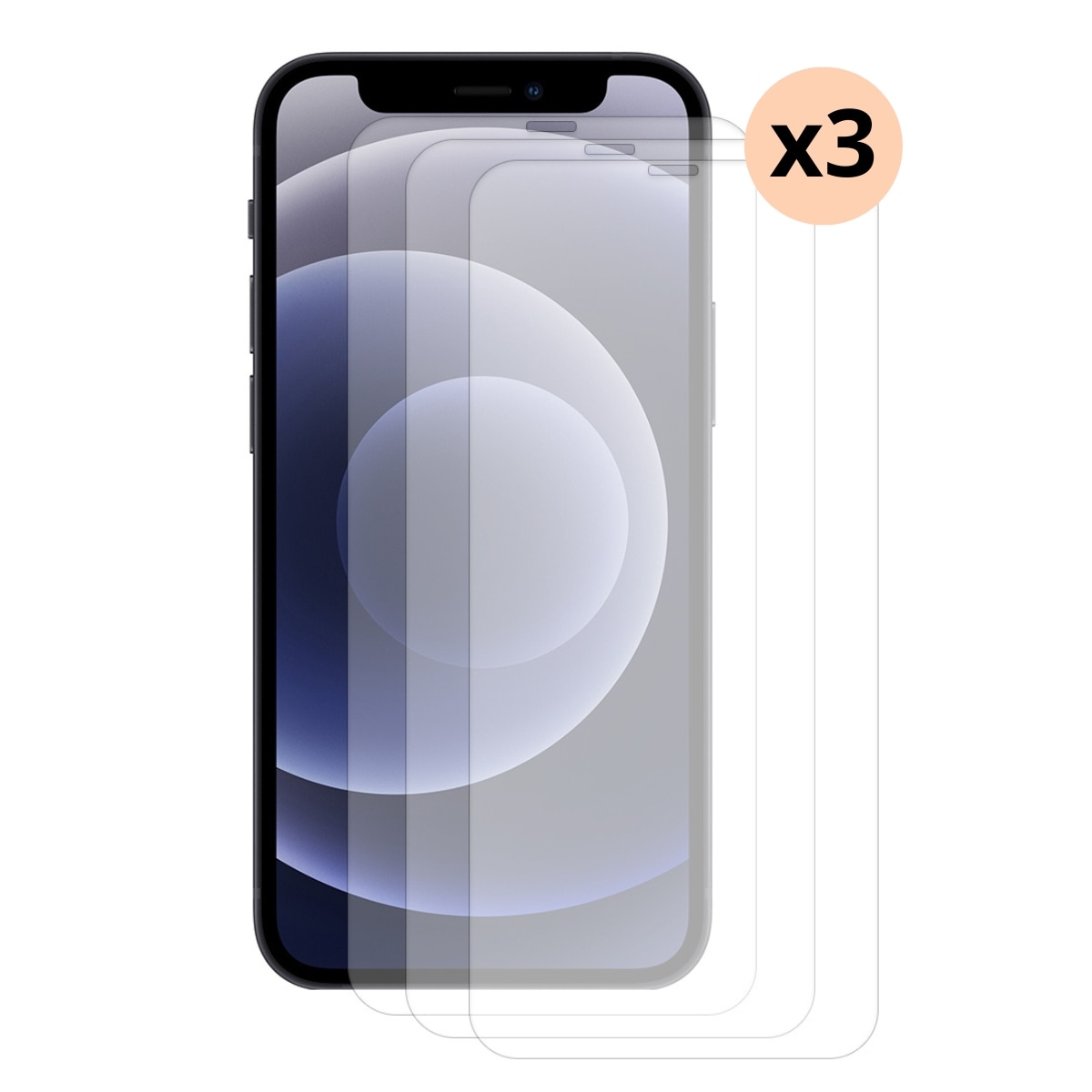 Kit iPhone 12 Pro Max, 3-pack Tempered Glass Screen Protector 0.3mm