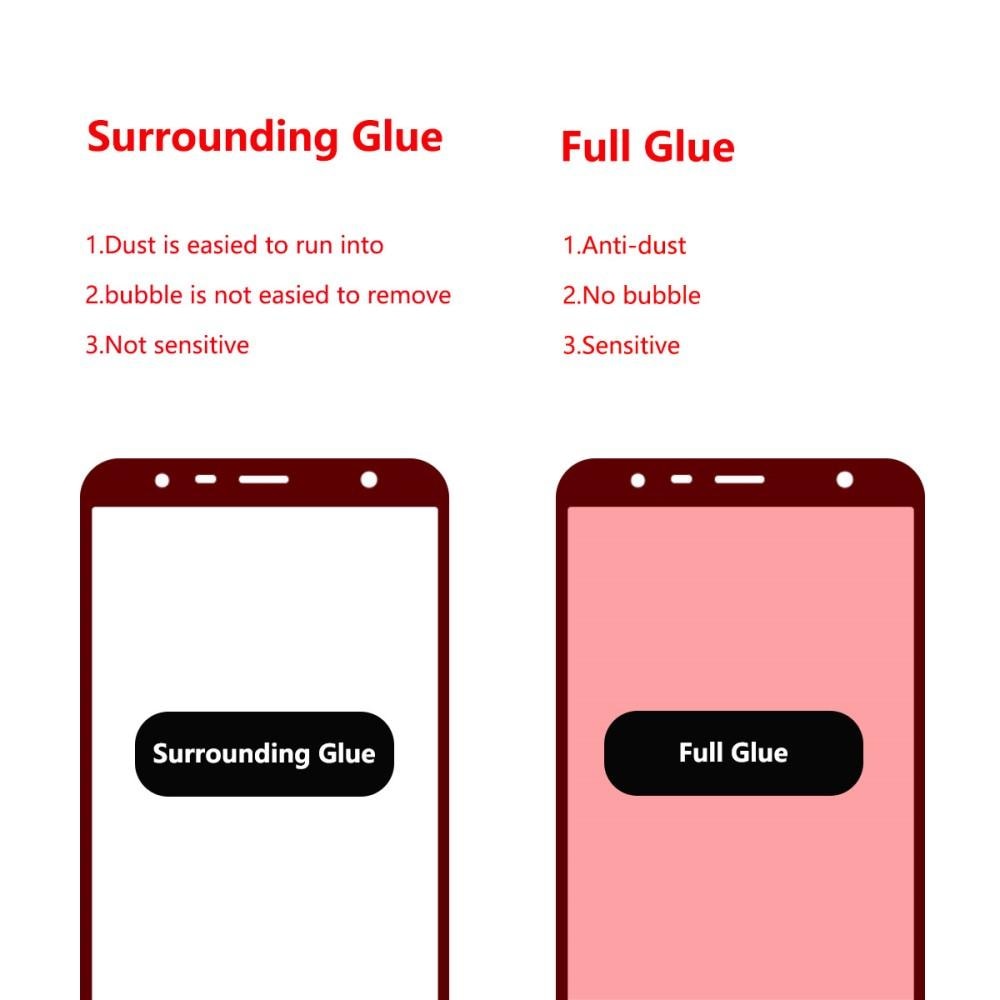Samsung Galaxy J4 Plus 2018 Full Glue Tempered Glass Black
