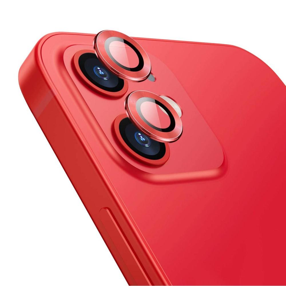 iPhone 12/12 Mini Tempered Glass Lens Protector Aluminium Red