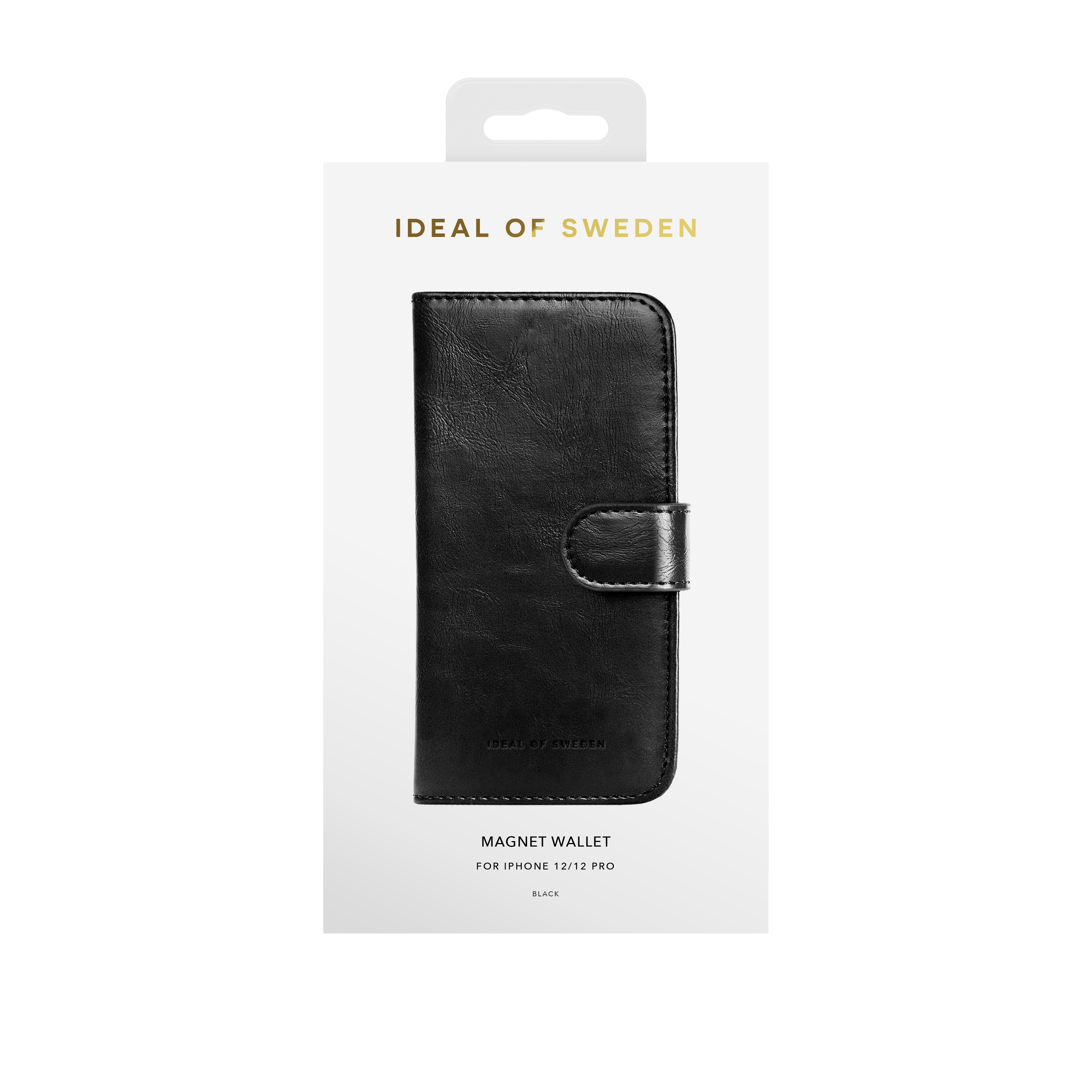 iPhone 12/12 Pro Magnet Wallet+ Cover Black