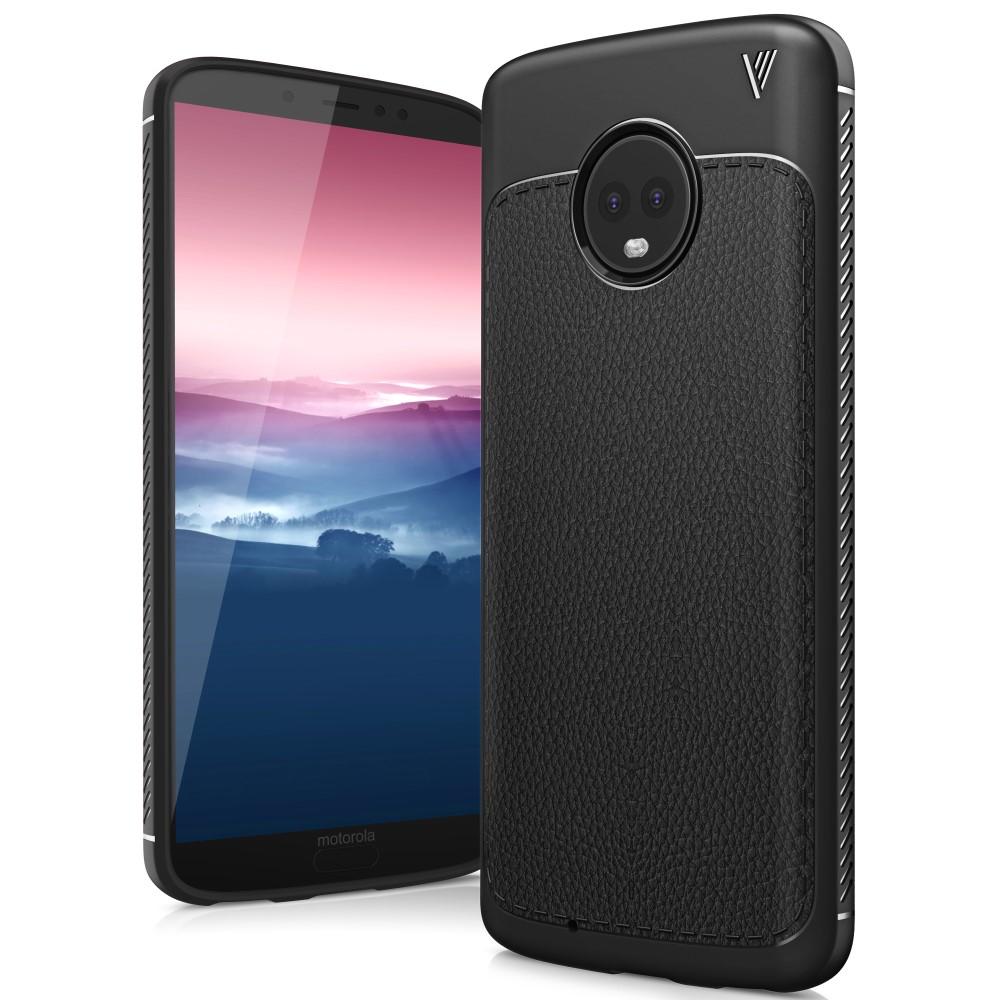 Motorola Moto G6 Gentry Series Leather TPU Case Black