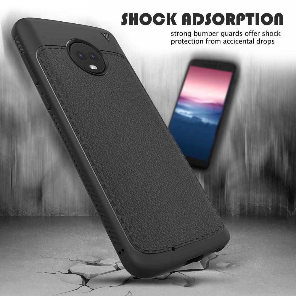 Motorola Moto G6 Gentry Series Leather TPU Case Black