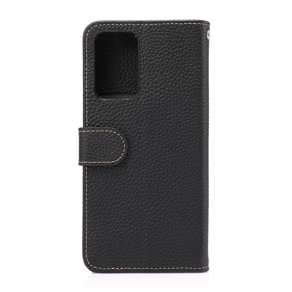 Samsung Galaxy A52 5G Real Leather Wallet Black