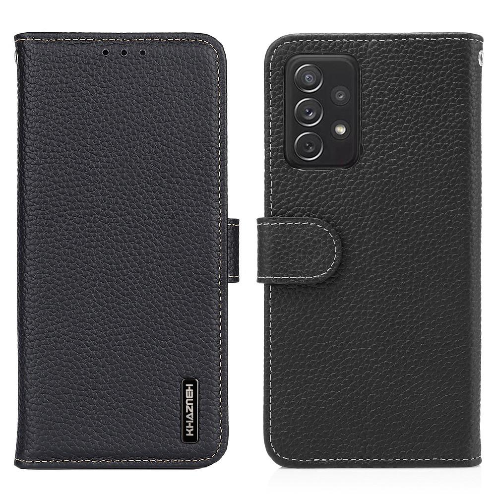 Samsung Galaxy A72 5G Real Leather Wallet Black