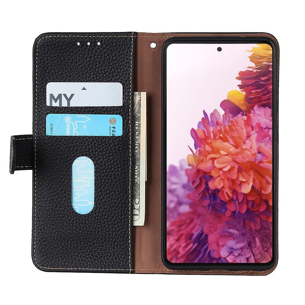 Samsung Galaxy A72 5G Real Leather Wallet Black