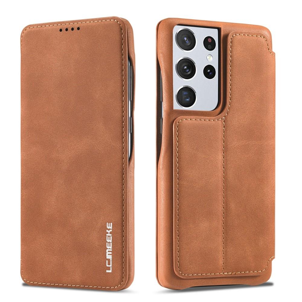 Samsung Galaxy S21 Ultra Slim Wallet Case Cognac