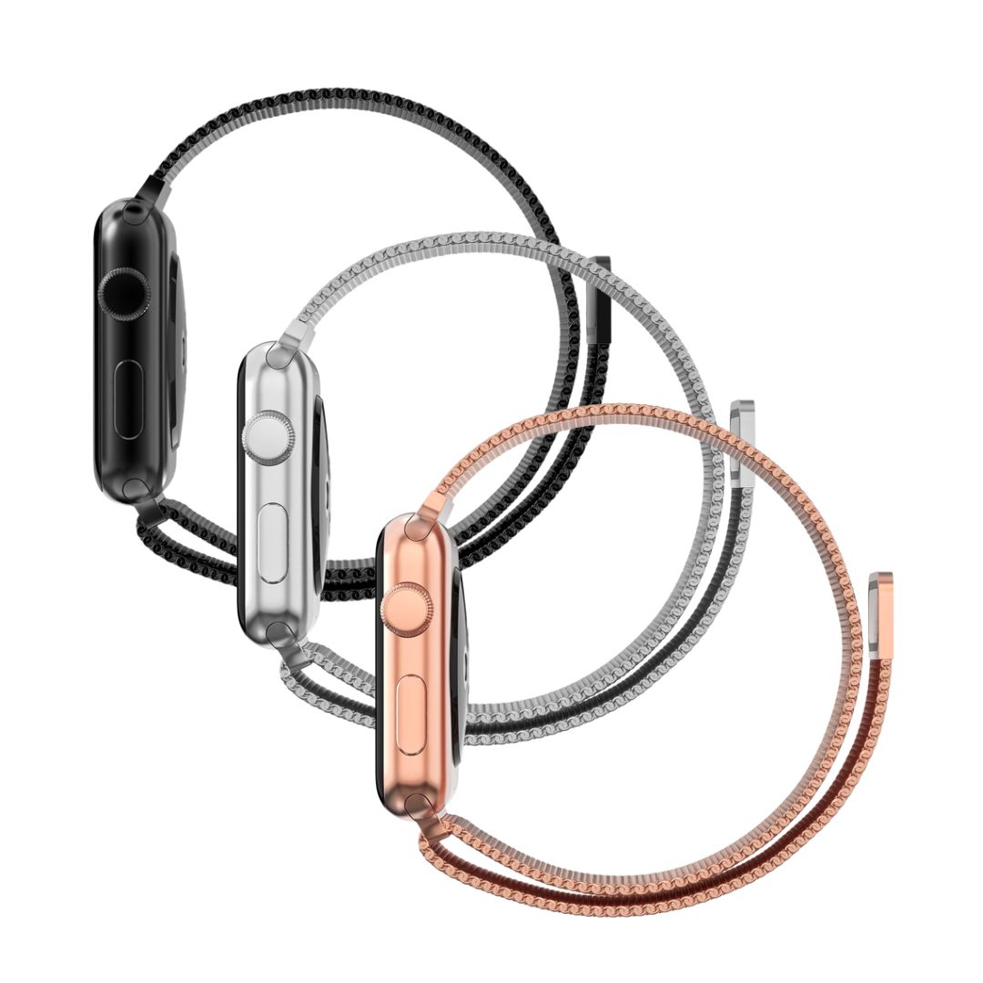 Apple Watch 38mm Kit Milanese Loop Band Black, Silver, Rose Gold