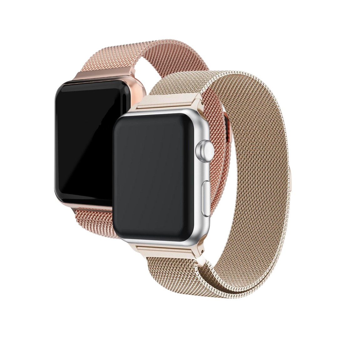 Apple Watch 41mm Series 9 Kit Milanese Loop Band Champagne Gold & Rose Gold