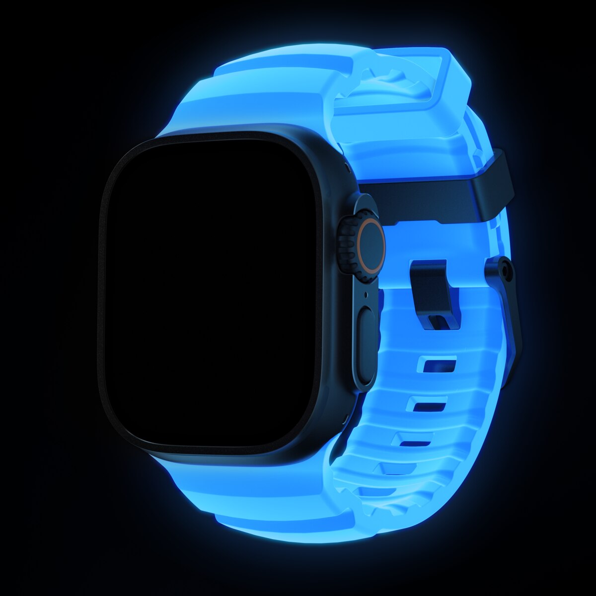Apple Watch Series 9 45mm Rocky Point Band Icy Blue Glow (Black Hardware) - Limited edition
