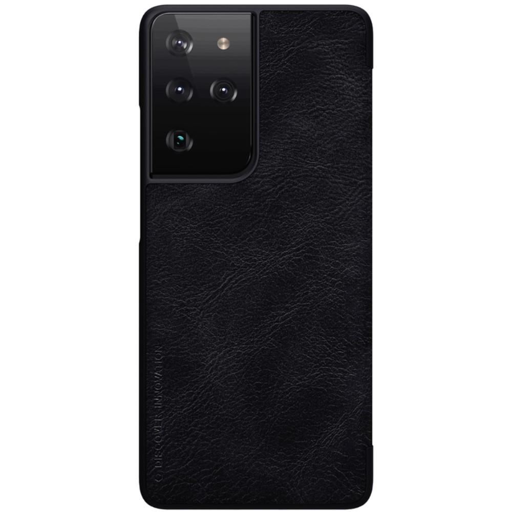 Samsung Galaxy S21 Ultra Qin Series Leather Cover Black