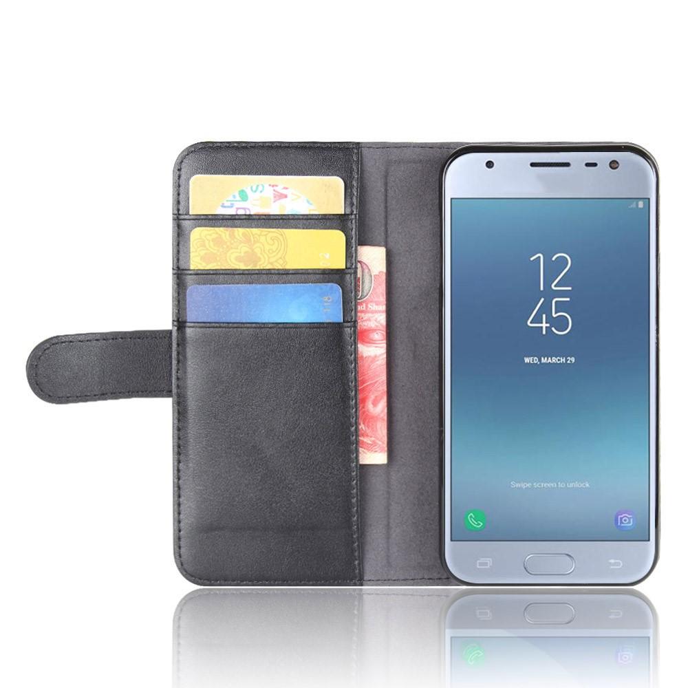 Samsung Galaxy J3 2017 Genuine Leather Wallet Case Black