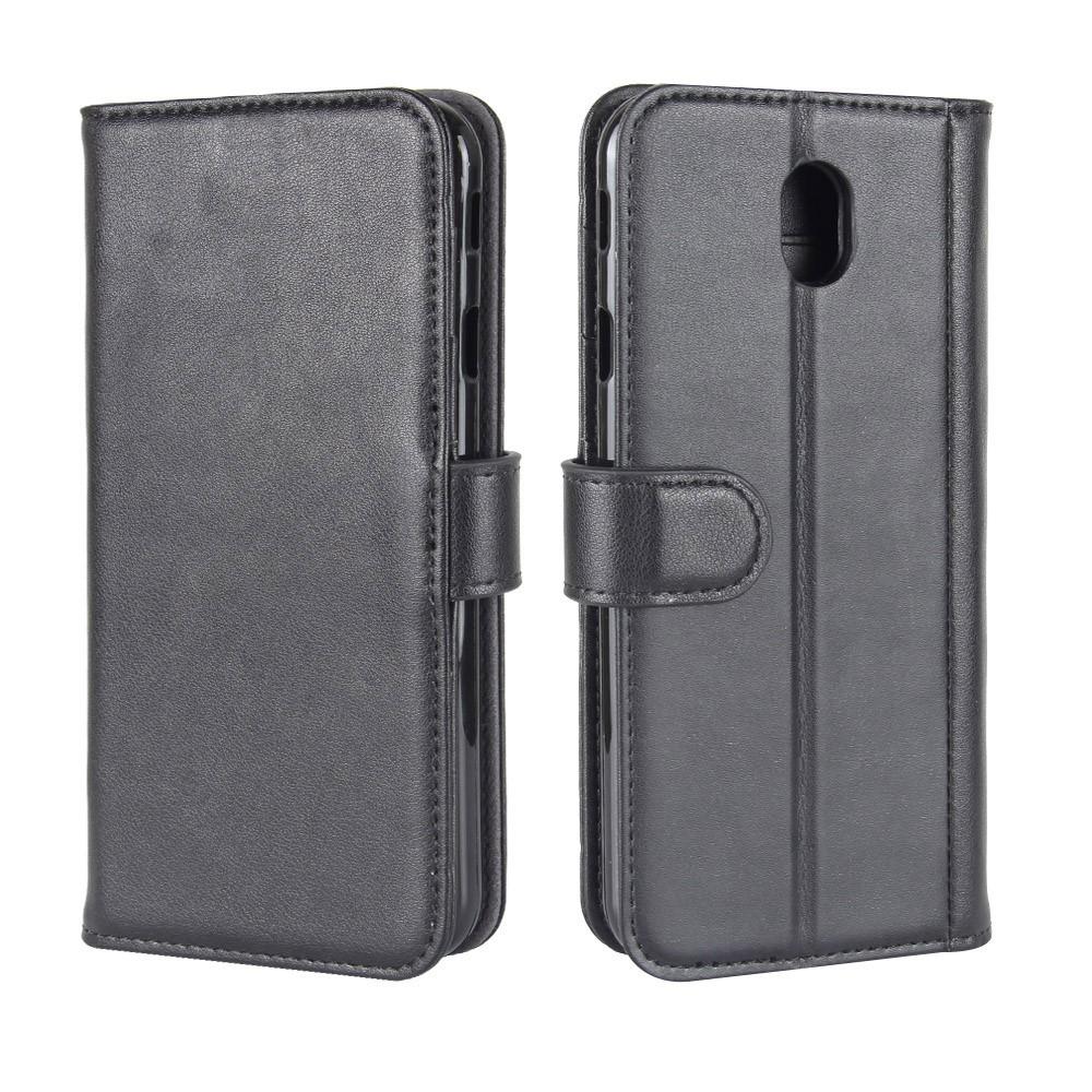Samsung Galaxy J3 2017 Genuine Leather Wallet Case Black