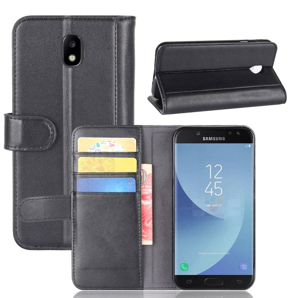 Samsung Galaxy J5 2017 Genuine Leather Wallet Case Black