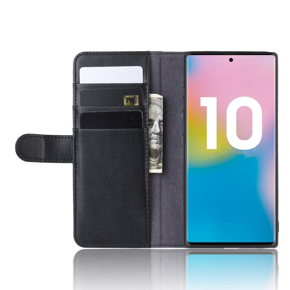 Samsung Galaxy Note 10 Plus Genuine Leather Wallet Case Black