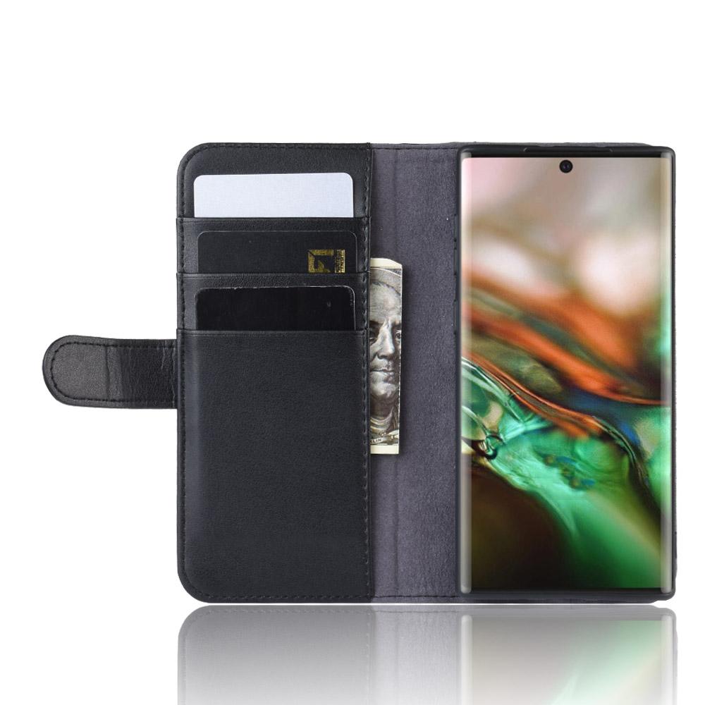 Samsung Galaxy Note 10 Genuine Leather Wallet Case Black