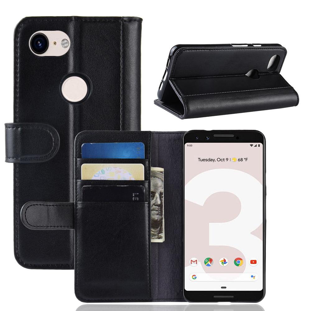 Google Pixel 3a Genuine Leather Wallet Case Black