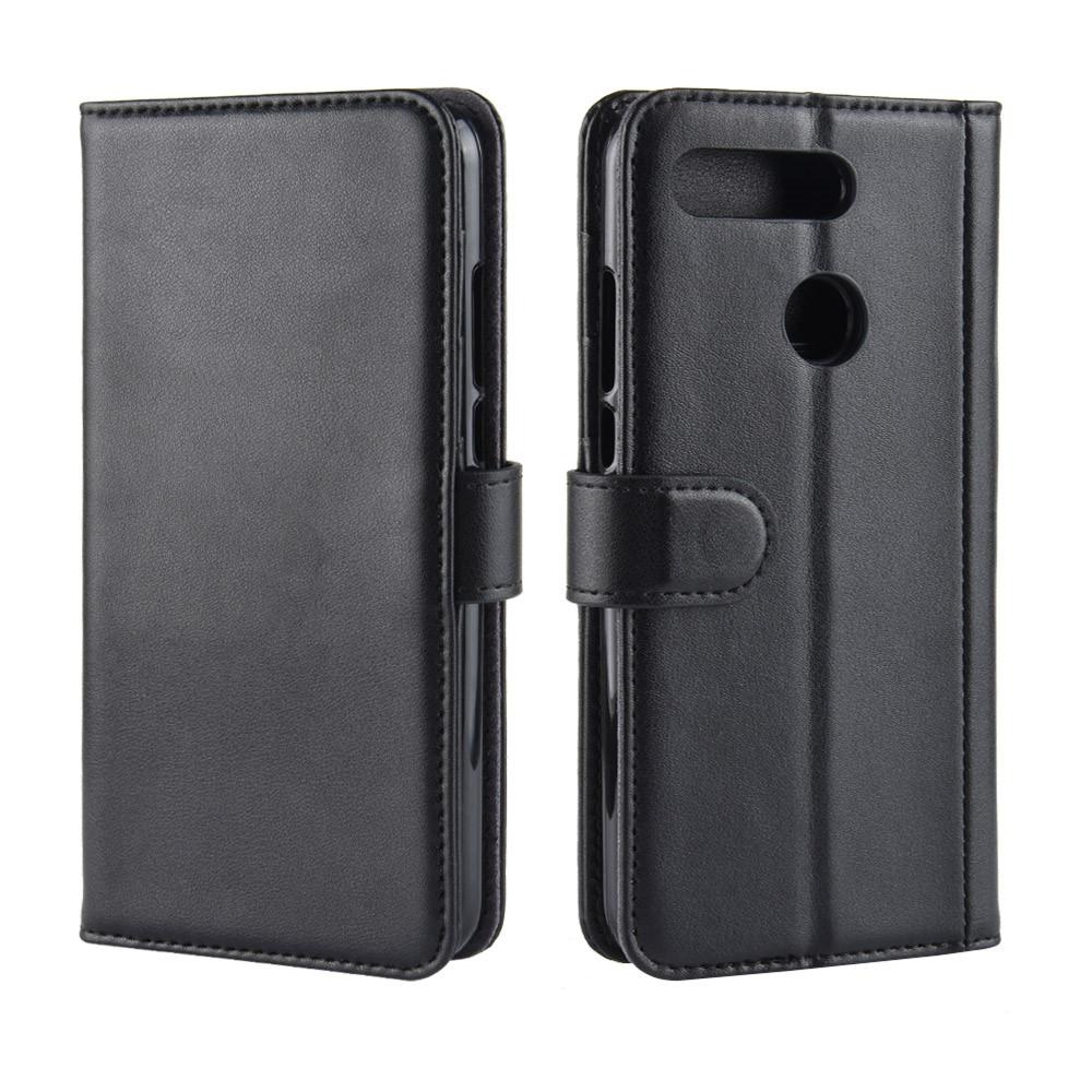 Huawei Honor View 20 Genuine Leather Wallet Case Black